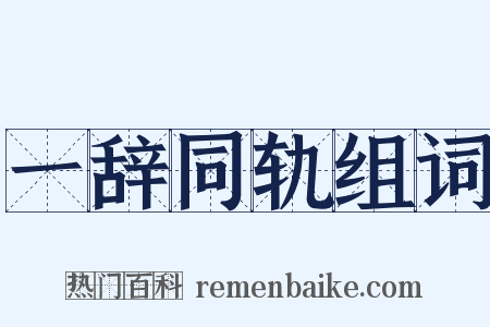 一辞同轨组词是什么意思的图片